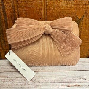Loeffler Randall Blush Pleated Bow Clutch